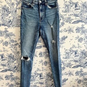 H&M Blue Distressed Skinny Jeans
